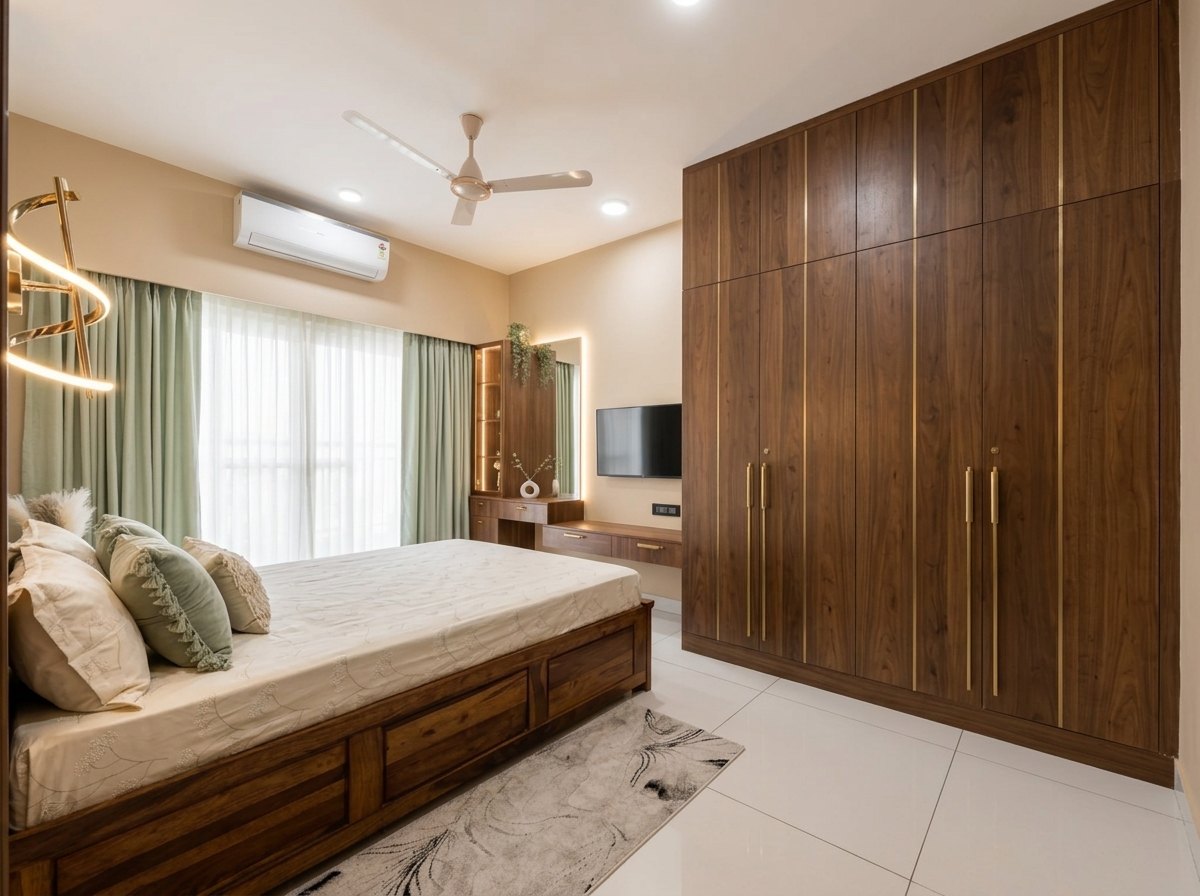 Floor-to-Ceiling Master Bedroom Wardrobe Design in Chennai: Sliding vs Hinged Guide Lakshi Home Chennai