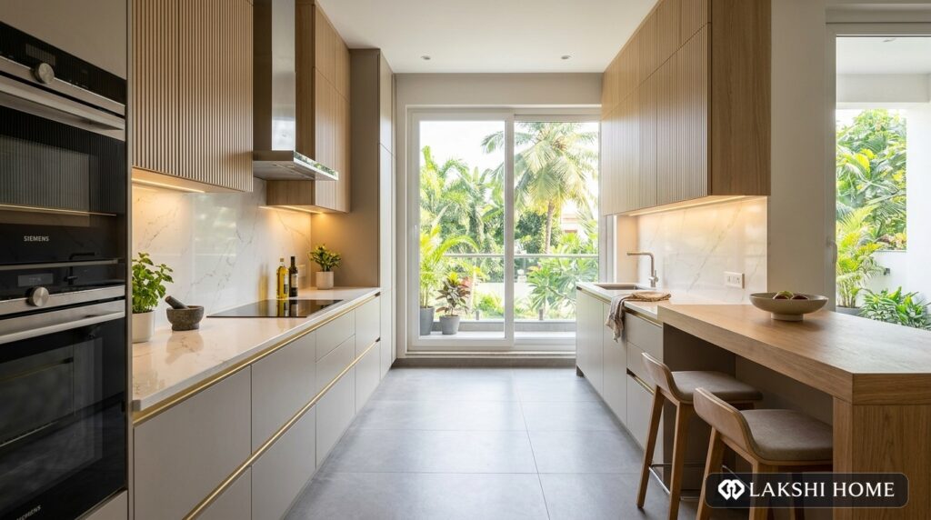 Cashmere & Oak Parallel Modular Kitchen in Anna Nagar Chennai Lakshi Home Chennai