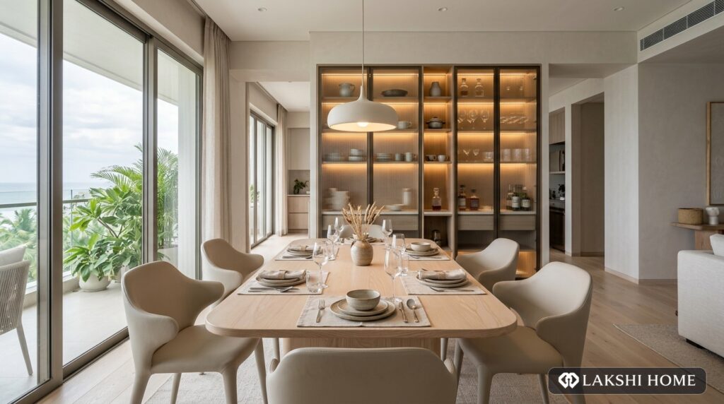 Illuminated Display Crockery Dining in Thiruvanmiyur Chennai Lakshi Home Chennai