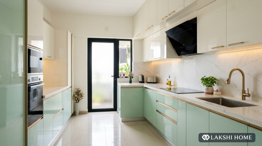Mint Acrylic Modular Kitchen in Velachery Chennai Lakshi Home Chennai